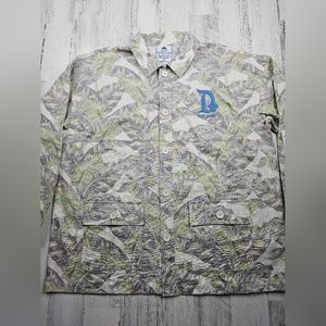 Disneyland Resort Linen Blend Spirit Jersey Tropical Long Sleeve Shirt Men's XXL